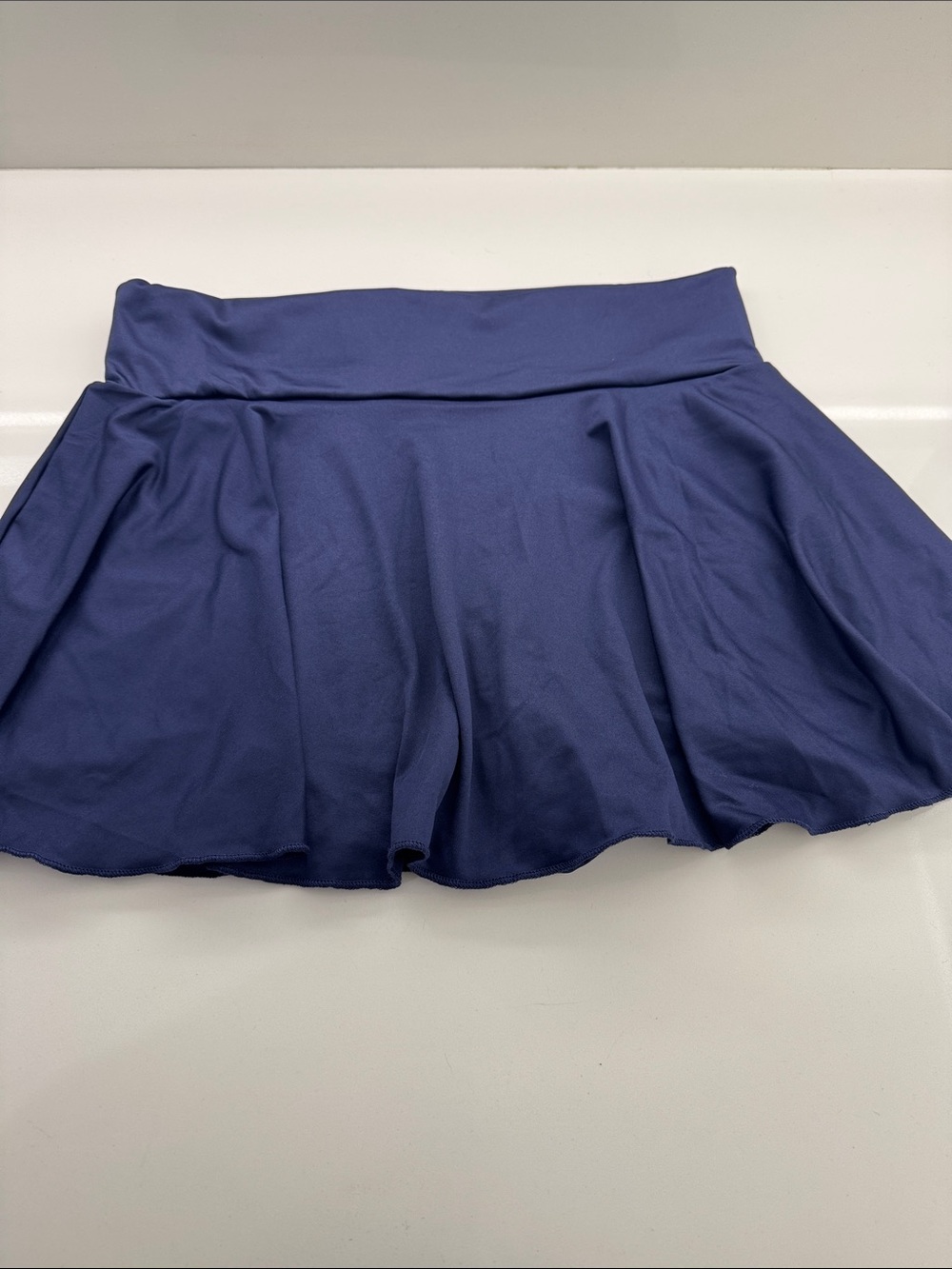 Source Unknown Navy Athletic Flared Shorts